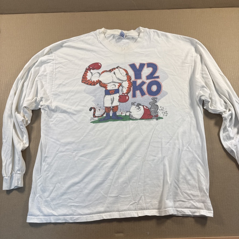 Vintage 1999 Auburn Tigers Y2K Iron Bowl Shirt Tiger Rags vs Alabama Size 2XL